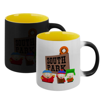 South Park, Κούπα Μαγική εσωτερικό κίτρινη, κεραμική 330ml που αλλάζει χρώμα με το ζεστό ρόφημα (1 τεμάχιο)