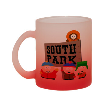 South Park, Κούπα γυάλινη δίχρωμη με βάση το κόκκινο ματ, 330ml
