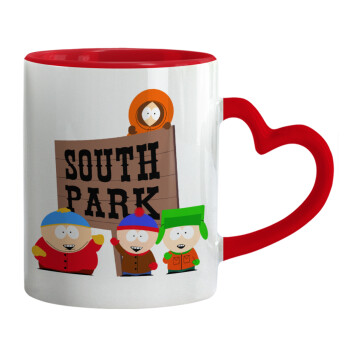 South Park, Κούπα καρδιά χερούλι κόκκινη, κεραμική, 330ml