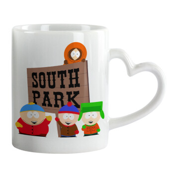 South Park, Κούπα καρδιά χερούλι λευκή, κεραμική, 330ml