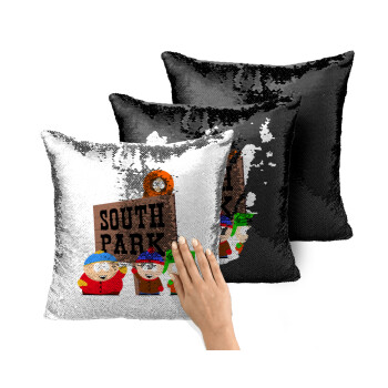 South Park, Μαξιλάρι καναπέ Μαγικό Μαύρο με πούλιες 40x40cm περιέχεται το γέμισμα