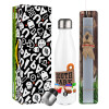Easter candle, metallic white thermos bottle (500ml) & aromatic flat candle (30cm) (GRAY)