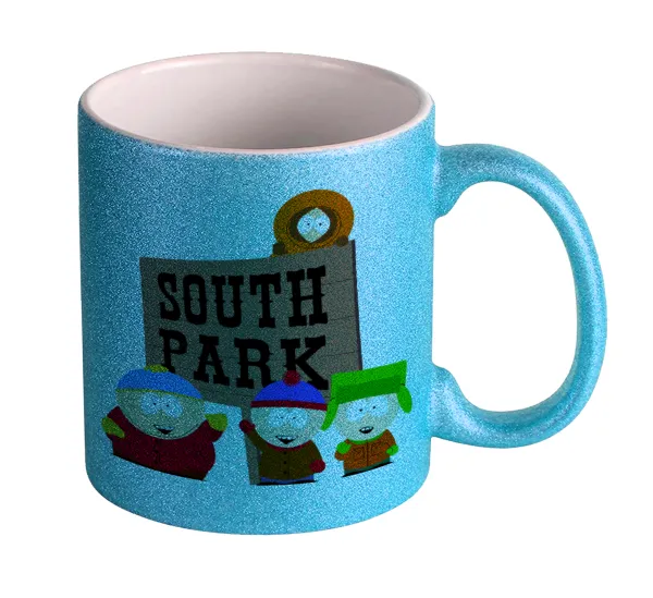 South Park — Light blue glitter mug that sparkles, ceramic, 330ml