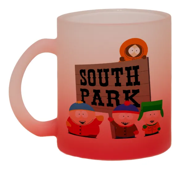 South Park — Κούπα γυάλινη δίχρωμη με βάση το κόκκινο ματ, 330ml