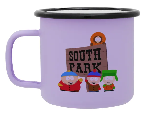 South Park — Metal enamel mug, matte light pastel purple, 360ml