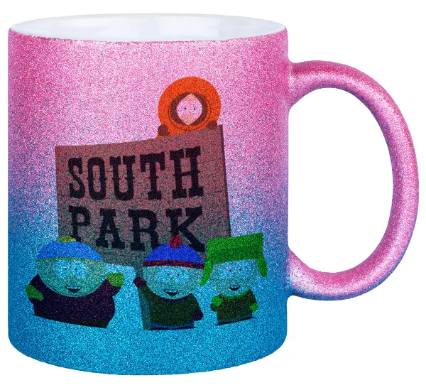 South Park — Gold/blue glitter mug, ceramic, 330ml