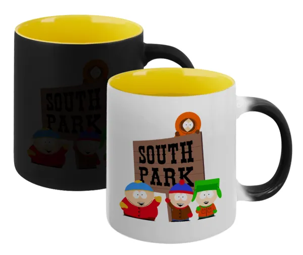 South Park — Magic mug with yellow interior, ceramic, 330ml, changes colour with hot drinks