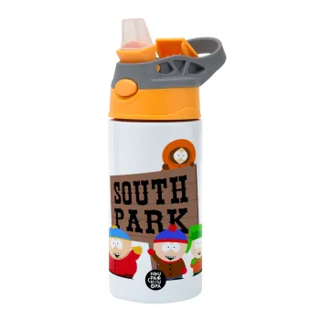 South Park, Children's hot water bottle, stainless steel, with safety straw, Orange/Grey (360ml) BPA-FREE