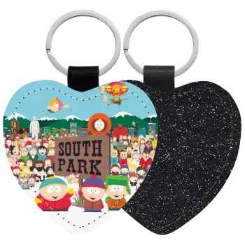 South Park, Μπρελόκ PU δερμάτινο glitter καρδιά ΜΑΥΡΟ