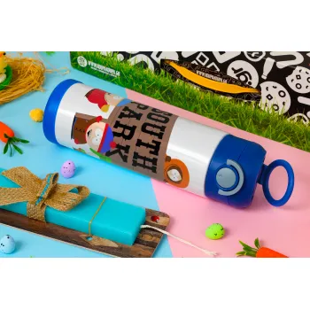 South Park, Πασχαλινή Λαμπάδα με Παιδικό παγούρι θερμό, ανοξείδωτο, με καλαμάκι ασφαλείας, ΜΠΛΕ (500ml)