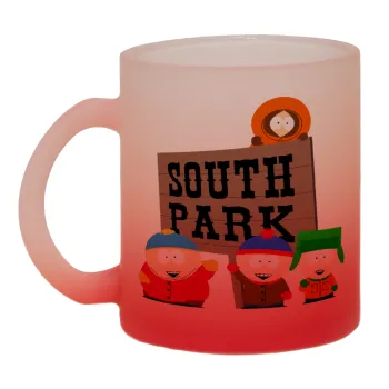 South Park, Κούπα γυάλινη δίχρωμη με βάση το κόκκινο ματ, 330ml