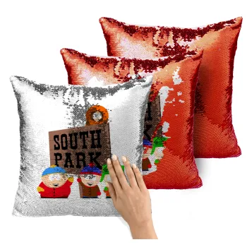 South Park, Μαξιλάρι καναπέ Μαγικό Κόκκινο με πούλιες 40x40cm περιέχεται το γέμισμα