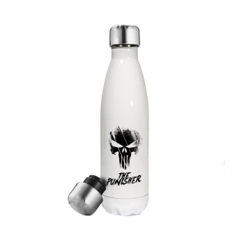 The punisher, Metal mug thermos White (Stainless steel), double wall, 500ml