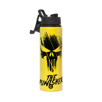 The punisher, Metallic water bottle with safety lid, 850ml aluminum