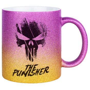 The punisher, Κούπα Χρυσή/Ροζ Glitter, κεραμική, 330ml