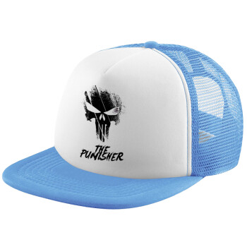 The punisher, Καπέλο Soft Trucker με Δίχτυ Γαλάζιο/Λευκό