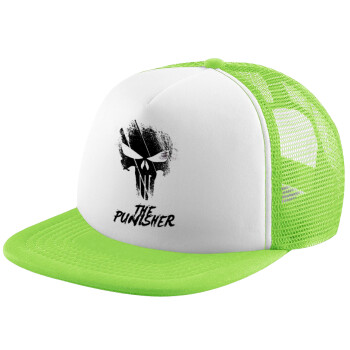 The punisher, Καπέλο Soft Trucker με Δίχτυ Πράσινο/Λευκό