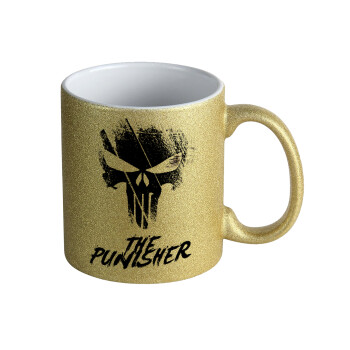 The punisher, Κούπα Χρυσή Glitter που γυαλίζει, κεραμική, 330ml