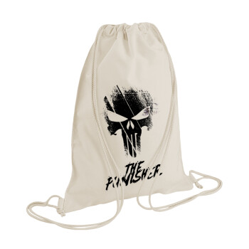 The punisher, Backpack bag GYMBAG natural (28x40cm)