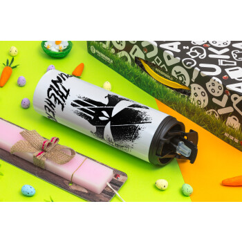 The punisher, Easter candle,Travel Tumbler 2 Lids, with metal straw & cleaning brush & aromatic flat candle (30cm) (PINK)