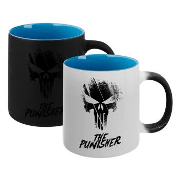 The punisher, Κούπα Μαγική εσωτερικό μπλε, κεραμική 330ml που αλλάζει χρώμα με το ζεστό ρόφημα