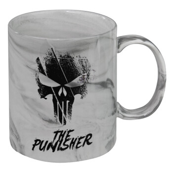 The punisher, Mug ceramic marble style, 330ml