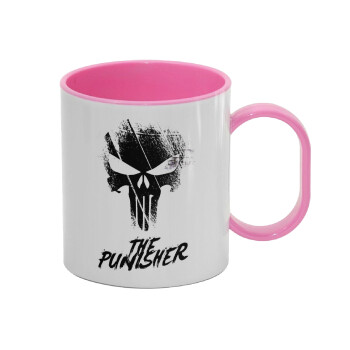 The punisher, Κούπα (πλαστική) (BPA-FREE) Polymer Ροζ για παιδιά, 330ml