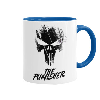 The punisher, Mug colored blue, ceramic, 330ml