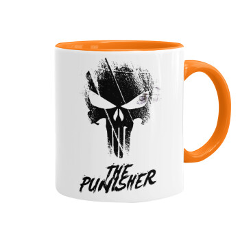 The punisher, Mug colored orange, ceramic, 330ml
