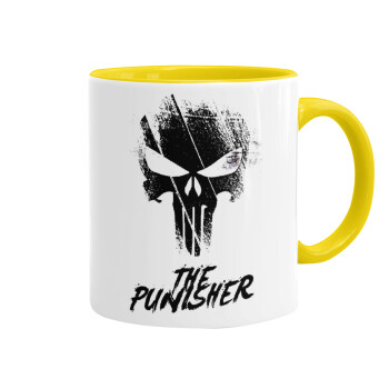The punisher, Κούπα χρωματιστή κίτρινη, κεραμική, 330ml