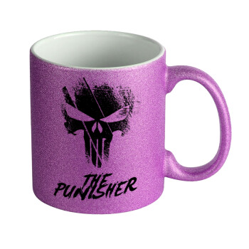 The punisher, Κούπα Μωβ Glitter που γυαλίζει, κεραμική, 330ml