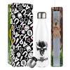 Easter candle, metallic white thermos bottle (500ml) & aromatic flat candle (30cm) (GRAY)
