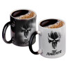Color changing magic Mug, ceramic, 330ml when adding hot liquid inside, the black colour desappears (1 pcs)