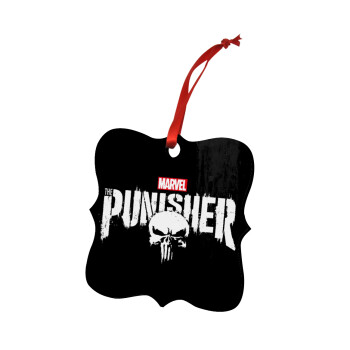 The punisher, Christmas ornament polygon wooden 7.5cm