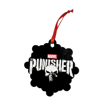 The punisher, Christmas ornament snowflake wooden 7.5cm