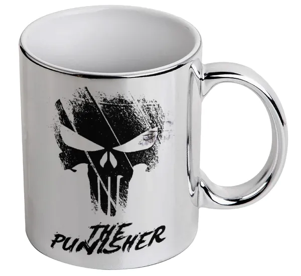 The punisher — Mug ceramic, silver mirror, 330ml