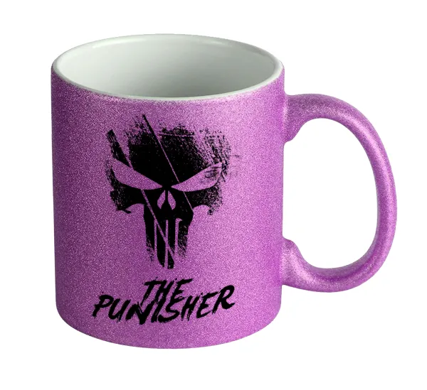 The punisher — Κούπα Μωβ Glitter που γυαλίζει, κεραμική, 330ml