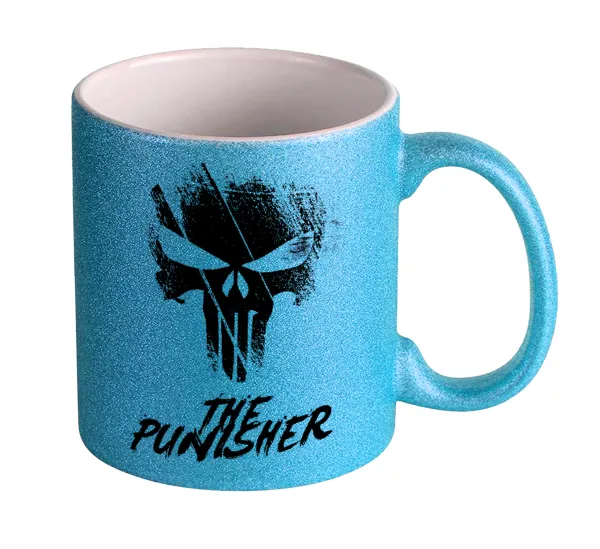 The punisher — Κούπα Σιέλ Glitter που γυαλίζει, κεραμική, 330ml