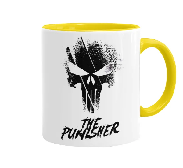 The punisher — Mug colored yellow, ceramic, 330ml