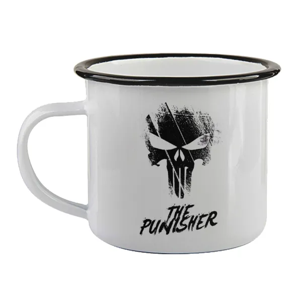 The punisher — Enamel mug with black rim, 360ml