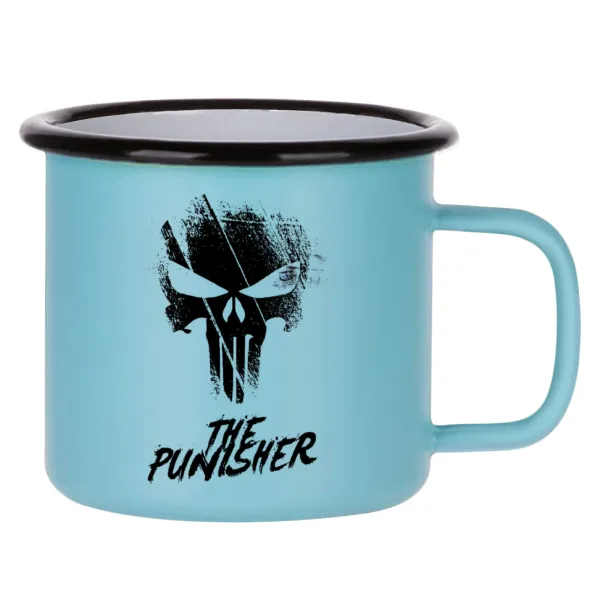 The punisher — Κούπα Μεταλλική εμαγιέ ΜΑΤ σιέλ 360ml