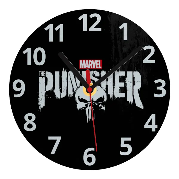 The punisher — Glass wall clock (20cm)