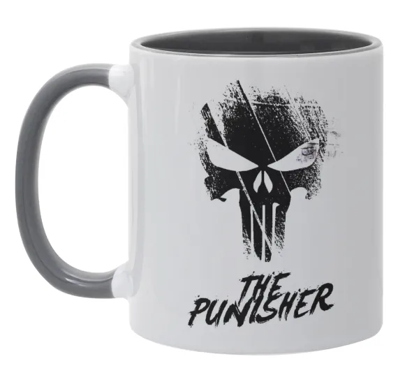 The punisher — Κούπα χρωματιστή γκρι, κεραμική, 330ml