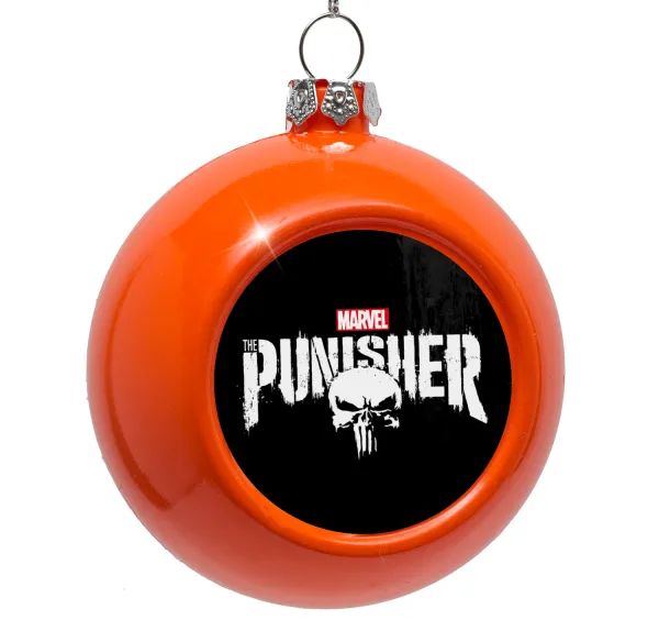 The punisher — Orange Christmas tree ornament bauble 8cm