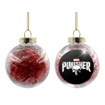 The punisher, Transparent Christmas tree ball ornament with red filling 8cm