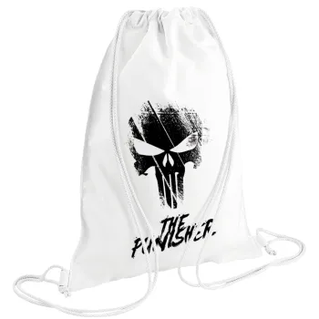 The punisher, Backpack pouch GYMBAG white (28x40cm)