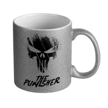 The punisher, Κούπα Ασημένια Glitter που γυαλίζει, κεραμική, 330ml