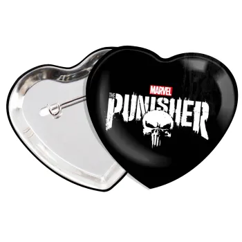 The punisher, Κονκάρδα παραμάνα καρδιά (57x52mm)