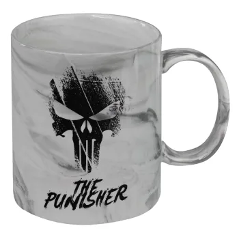 The punisher, Mug ceramic marble style, 330ml