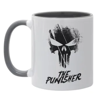 The punisher, Κούπα χρωματιστή γκρι, κεραμική, 330ml